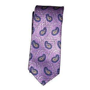 Nordstrom Purple Paisley 100% Silk Tie JZ Richards NEW Made In USA
